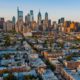 Philadelphia area low income community COVID recovery grants: view of Philadelphia neighborhoods with skyline in background