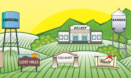 San Joaquin Valley youth and community program grants: graphic of signs with different names of cities on them
